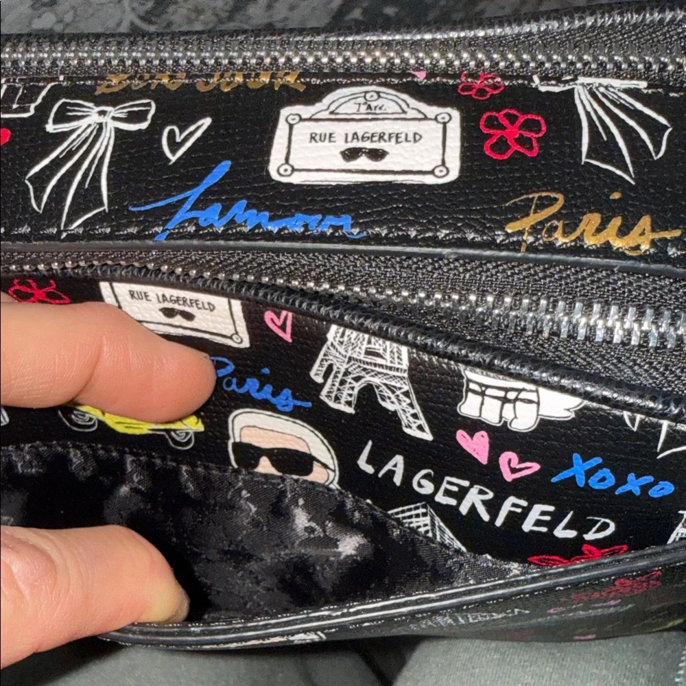 Karl Lagerfeld Multicolor Graphic Messenger Bag